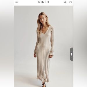 REIGN STONE SLEEVED KNIT MIDI DRESS size S